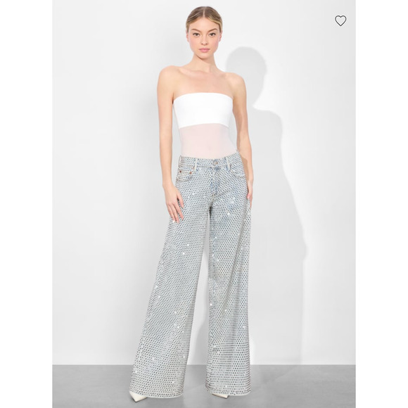 Alice + Olivia TRISH EMBELLISHED JEAN US 26 New with Tags - Picture 5 of 10